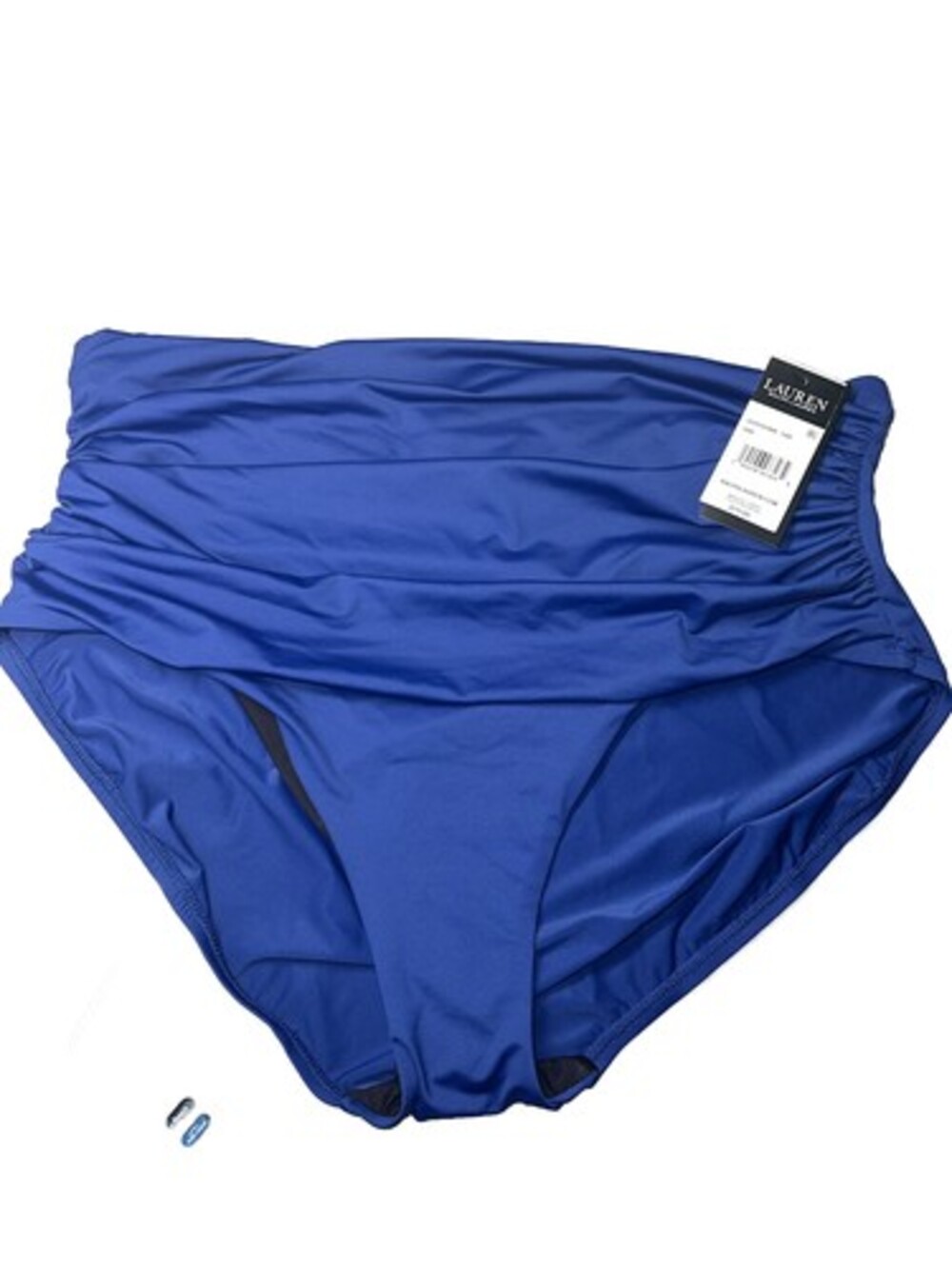 Ralph Lauren SAPPHIRE Plus Size Shirred High-Waist Swim Bottom, US 18W
